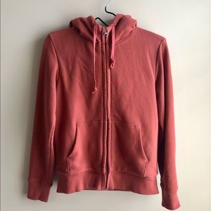 Uniqlo Red Zip-up Hoodie w Fur Hood
